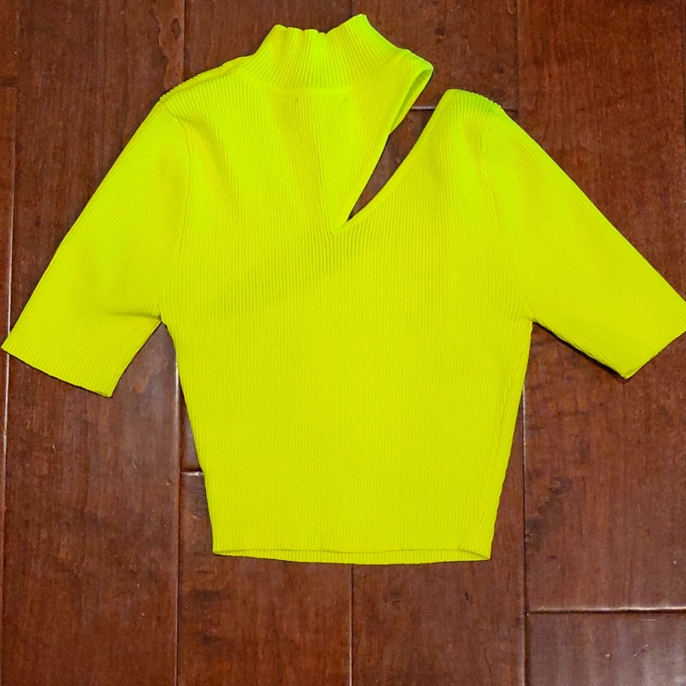 Party neon 'notice me' cut out shirt